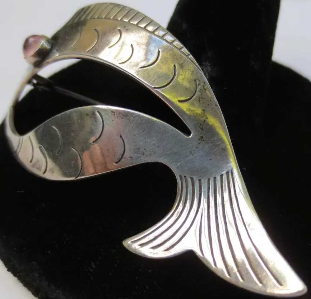 Mid-Century Denmark Nefrom Sterling Silver Fish B… - image 3