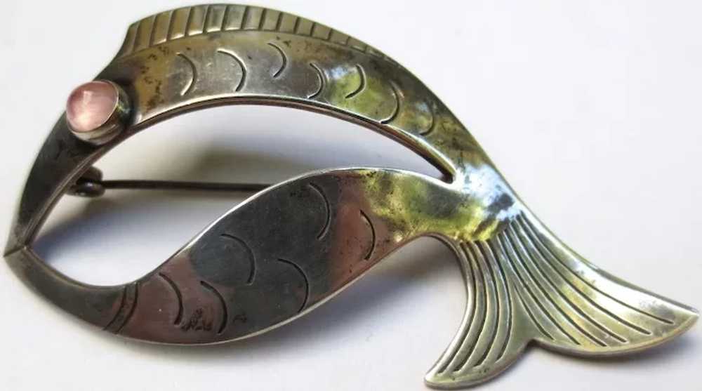 Mid-Century Denmark Nefrom Sterling Silver Fish B… - image 4