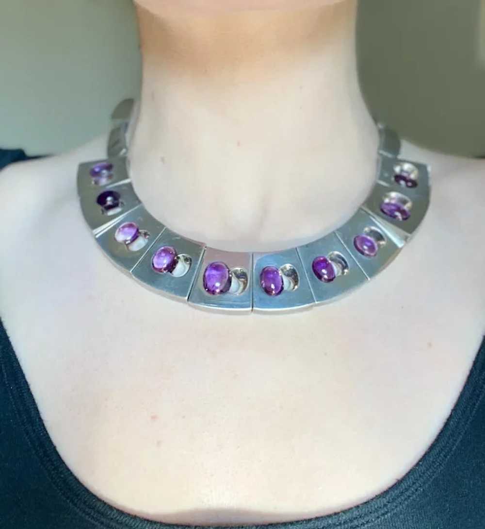 Antonio Pineda Silver and Amethyst Necklace - image 2