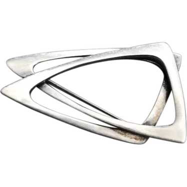 Sterling Silver "Triangles" Brooch by Poul Warmind