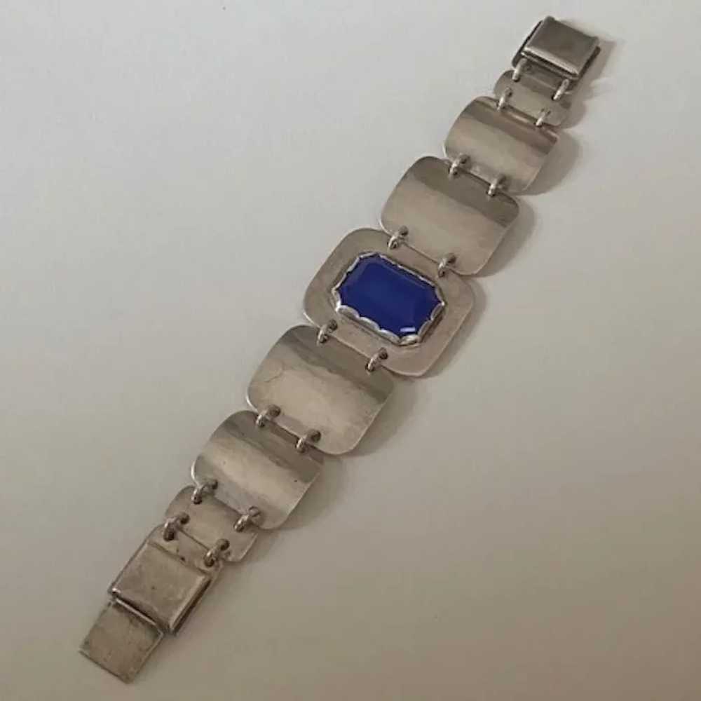 Porter Blanchard Silver Bracelet with Blue Chalce… - image 2
