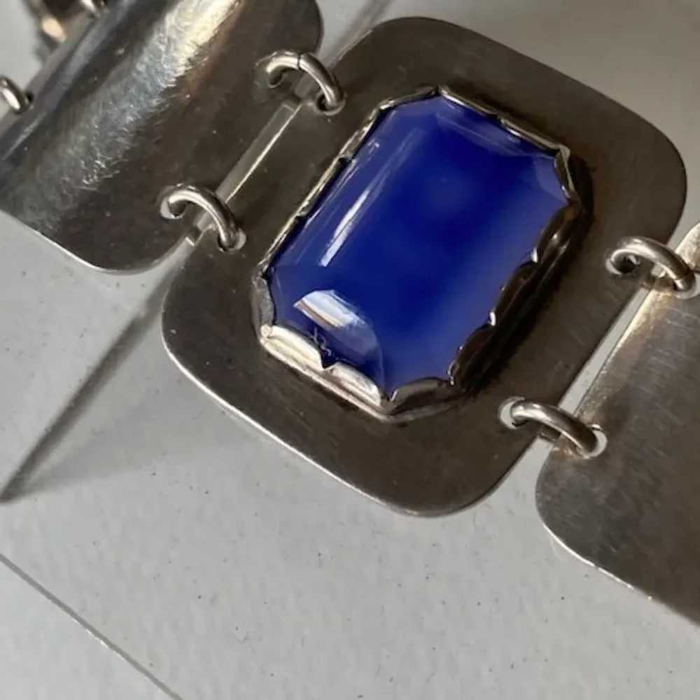 Porter Blanchard Silver Bracelet with Blue Chalce… - image 3