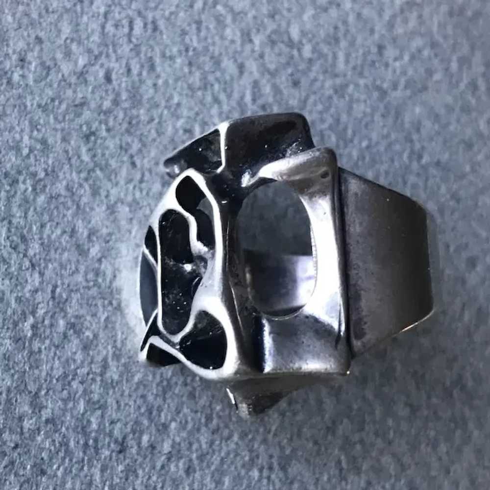 David Anderson Sterling Silver Brutalist Ring - image 4