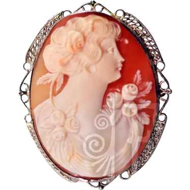 Stunning Victorian Finely Carved Cameo in Sterlin… - image 1