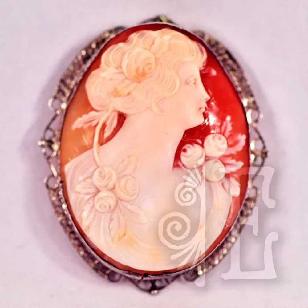 Stunning Victorian Finely Carved Cameo in Sterlin… - image 4