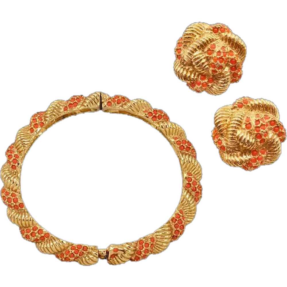 Classic 1960s Hattie Carnegie Bracelet and Earrin… - image 1