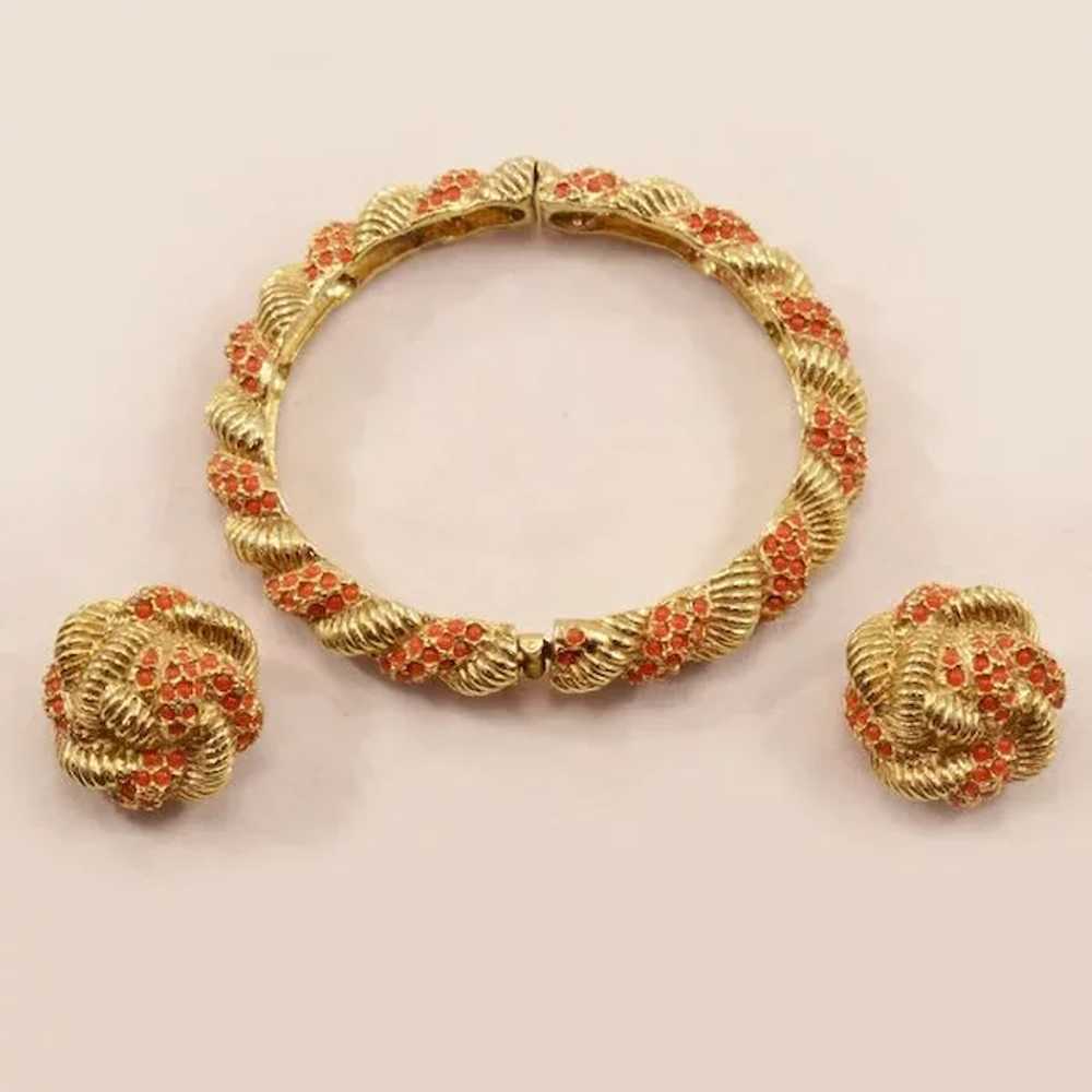 Classic 1960s Hattie Carnegie Bracelet and Earrin… - image 4