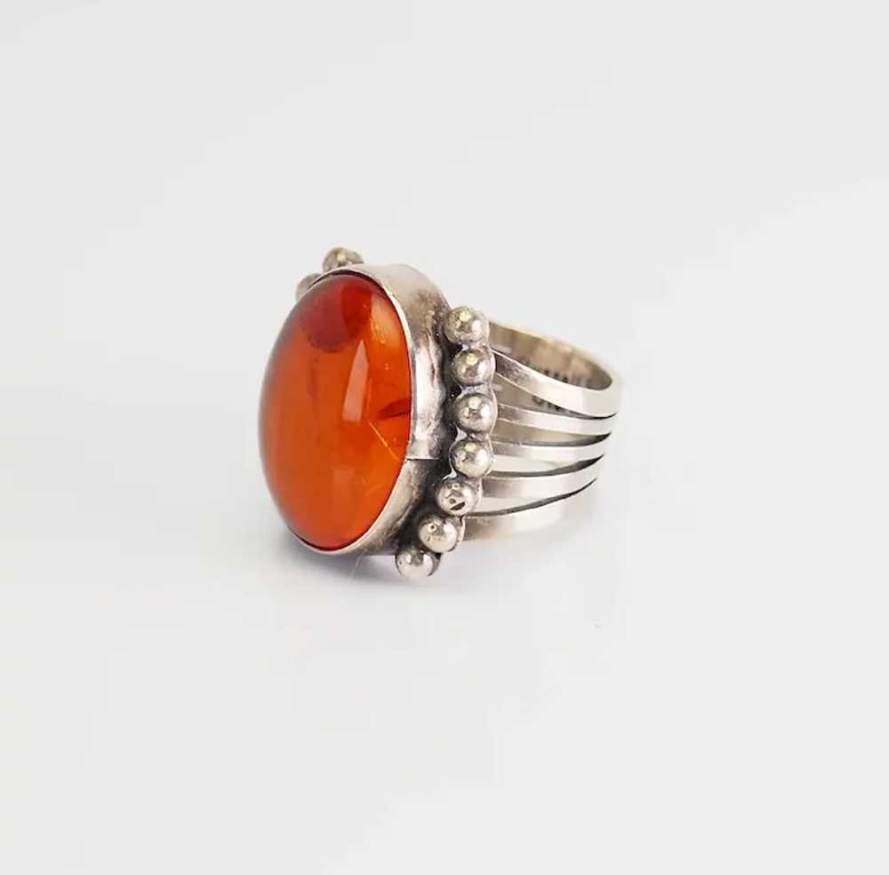 Vintage Native American sterling silver and amber… - image 2