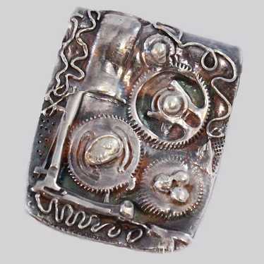 999 Fine Sterling Silver Southwestern Abstract Pe… - image 1