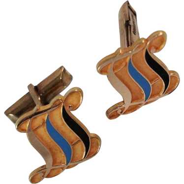 CTO 10K Gold Filled Enameled Cuff Links circa 194… - image 1