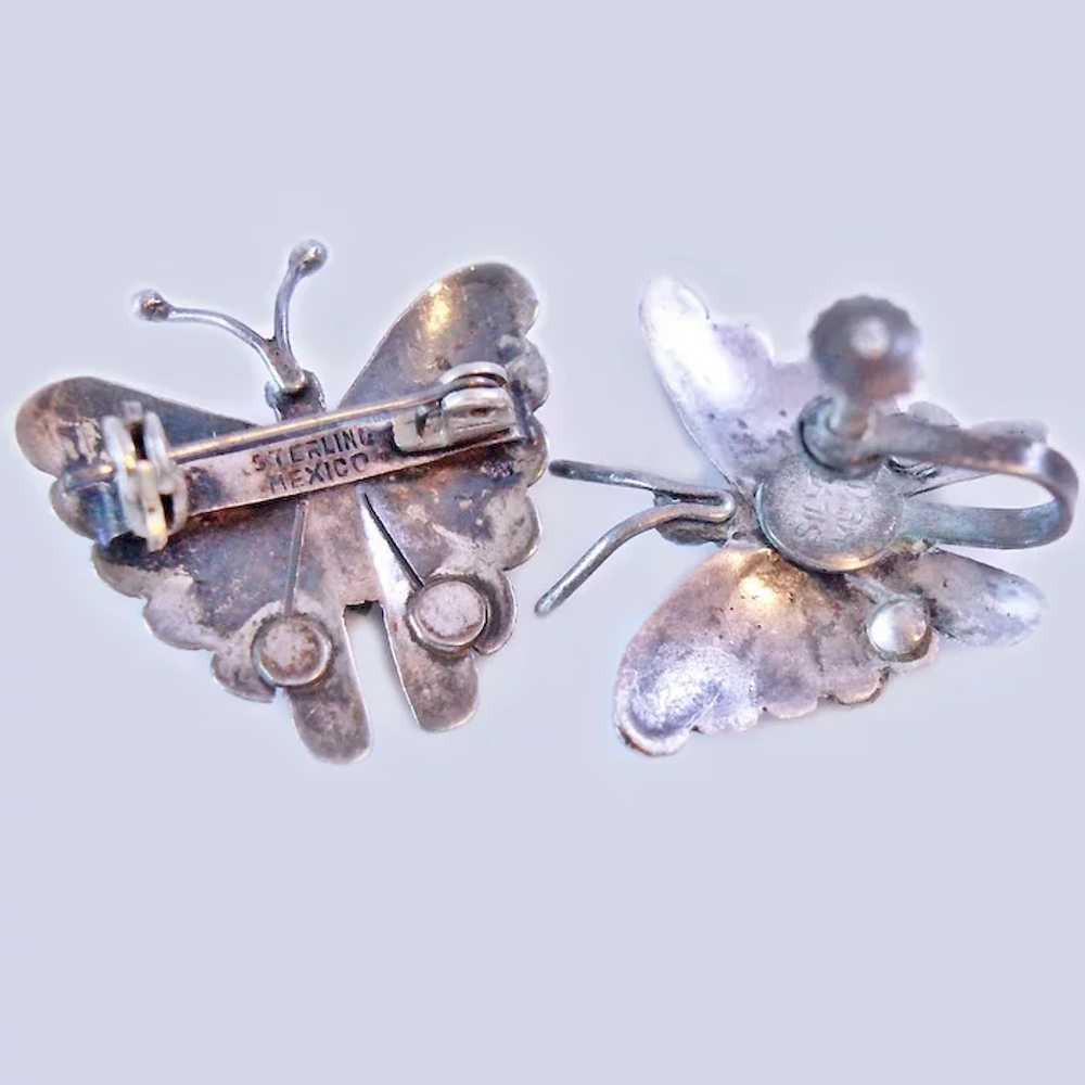 Turquoise Sterling Silver Butterfly Scatter Pins … - image 7