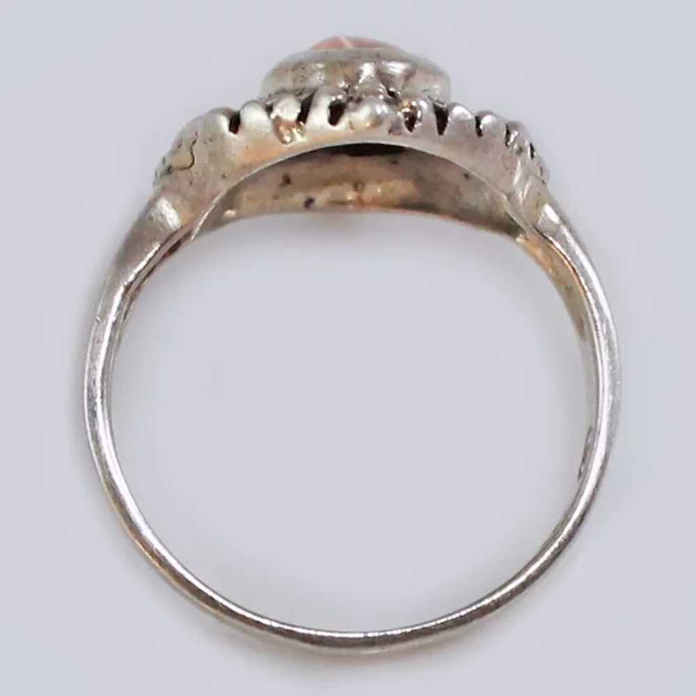 Modernist Cats Eye Sterling Silver Ring Size 7.5 … - image 3