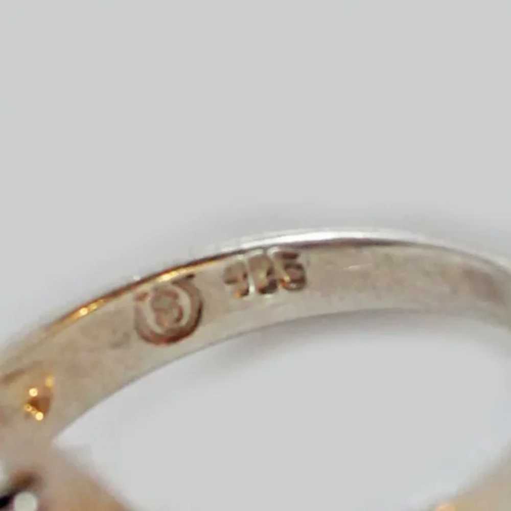 Modernist Cats Eye Sterling Silver Ring Size 7.5 … - image 5