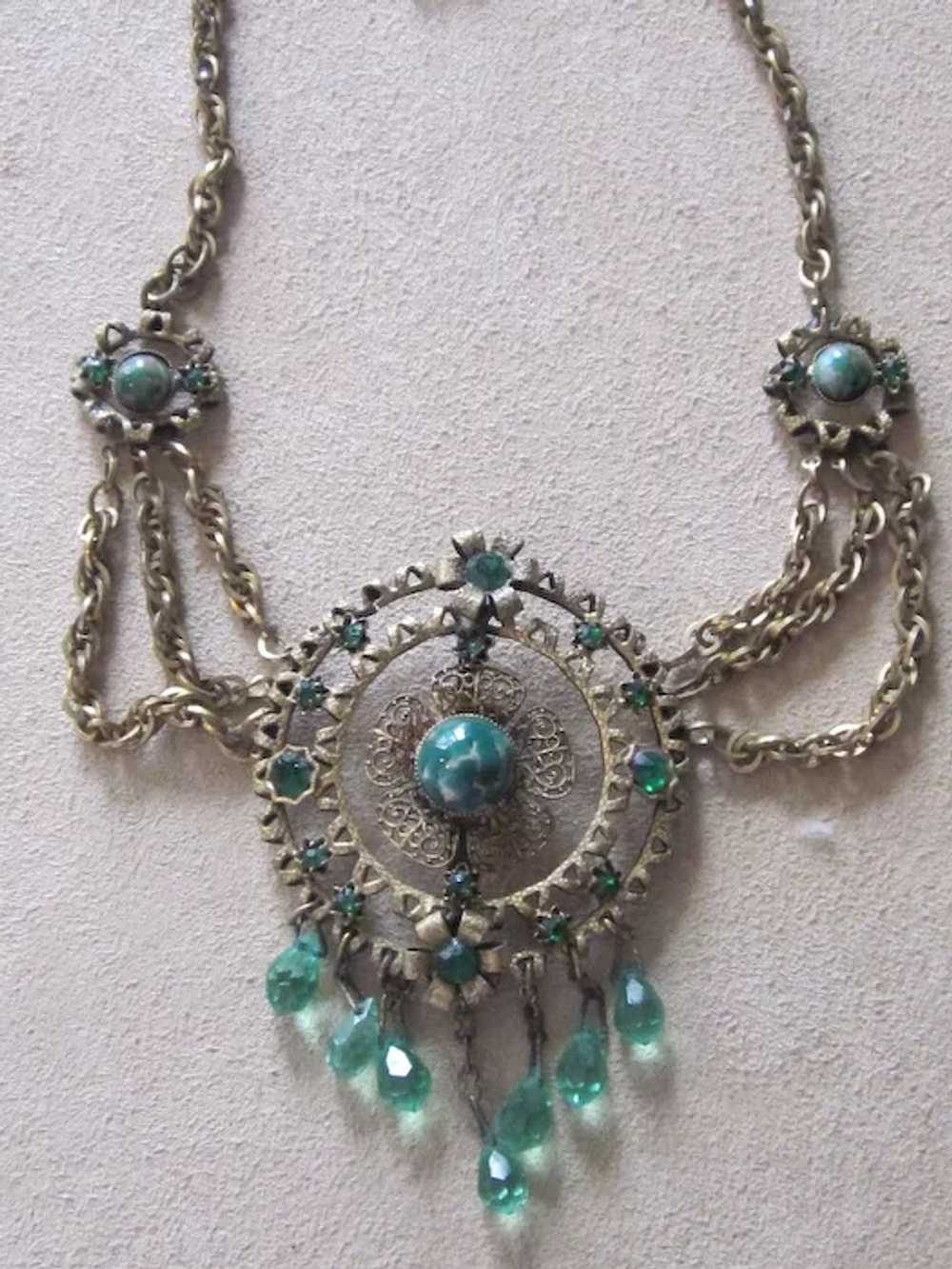 Fabulous Art Nouveau Swag Necklace - image 4