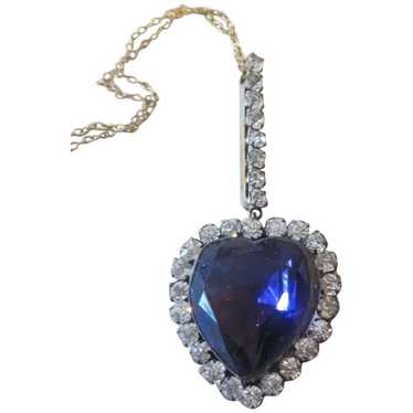 Fabulous Older Rhinestone Heart Pendant