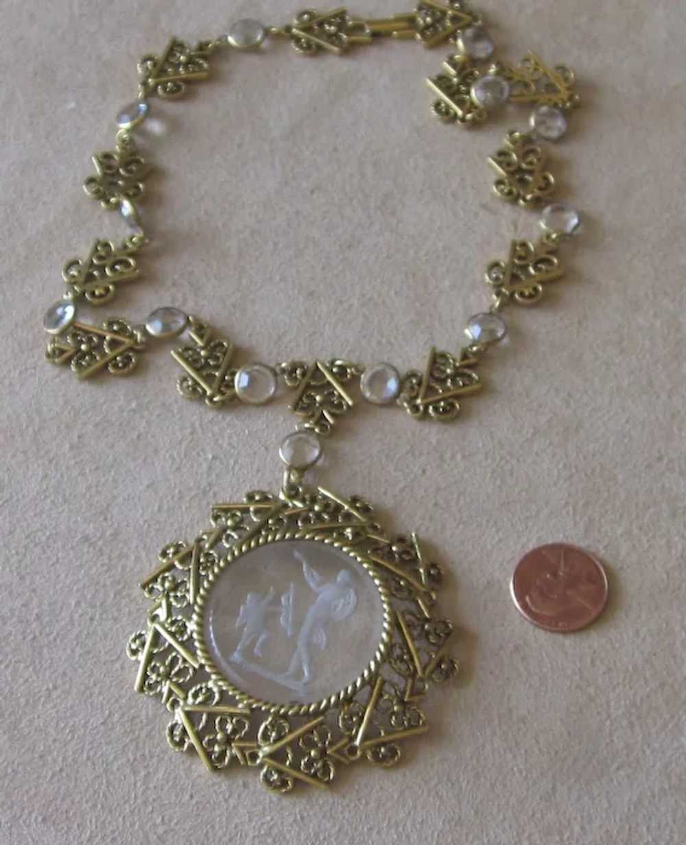 Unsigned Goldette- Vintage Cupid Necklace - image 3