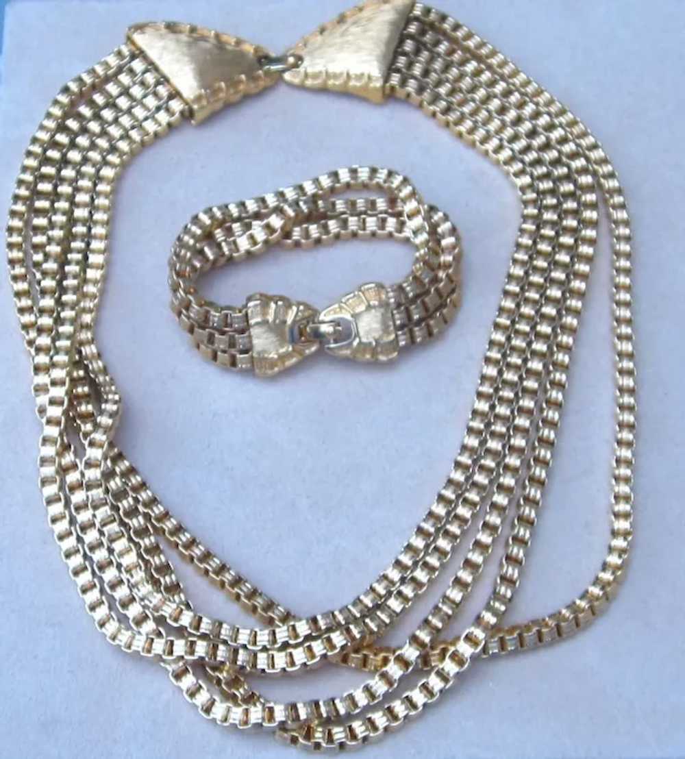 Monet-Runway Box Chain Chunky Vintage Signed Neck… - image 2
