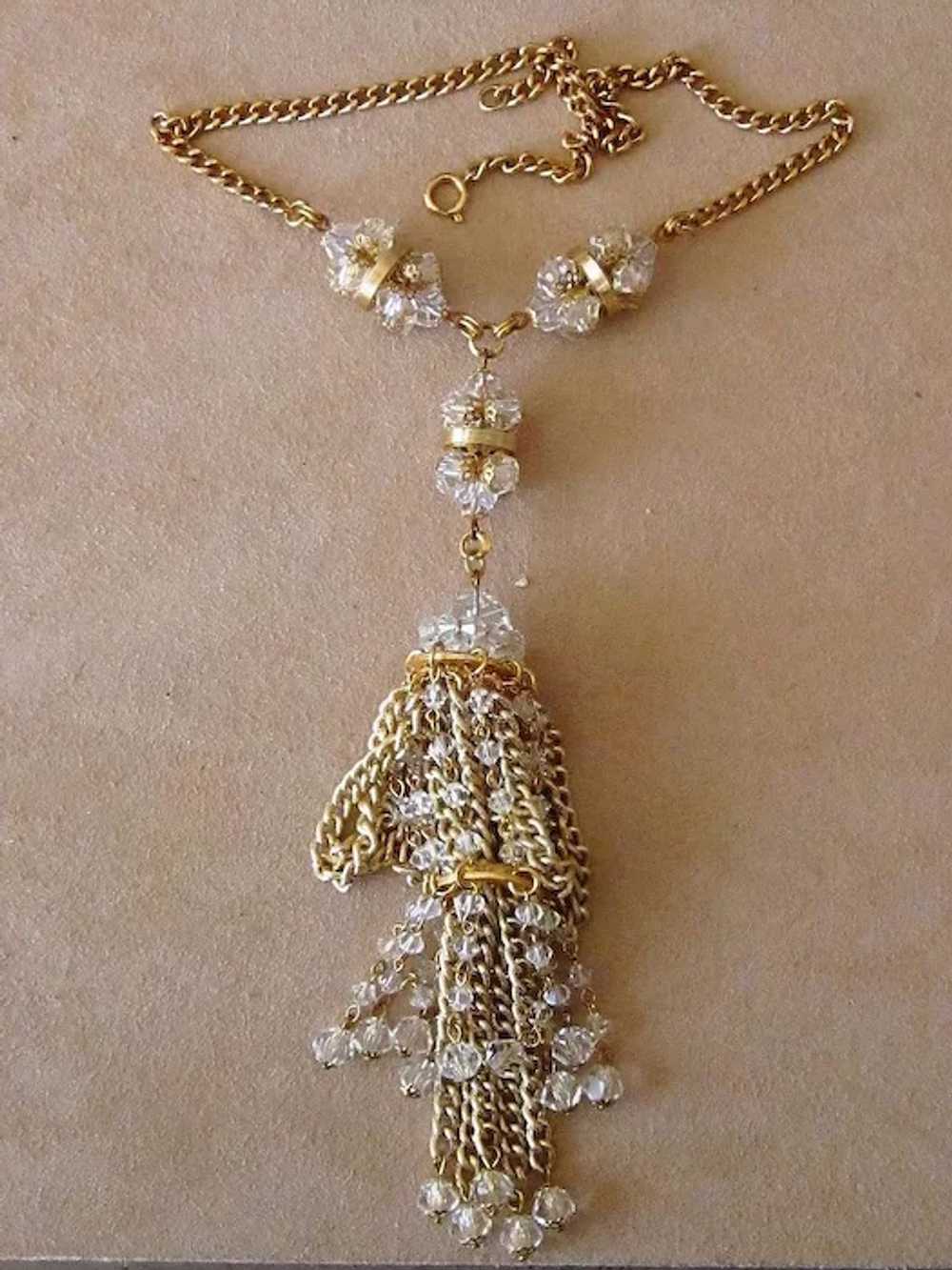 Super Large Runway Tassel Vintage Necklace - image 4
