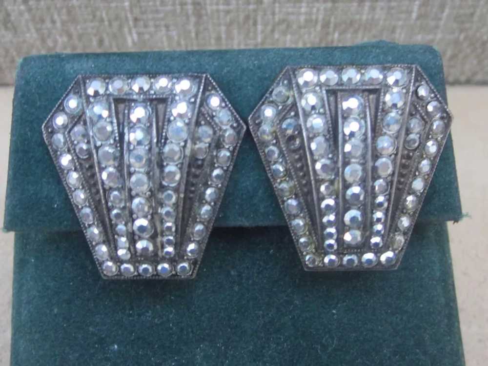 Deco and Marcasite  Amazing Vintage Earrings - image 6