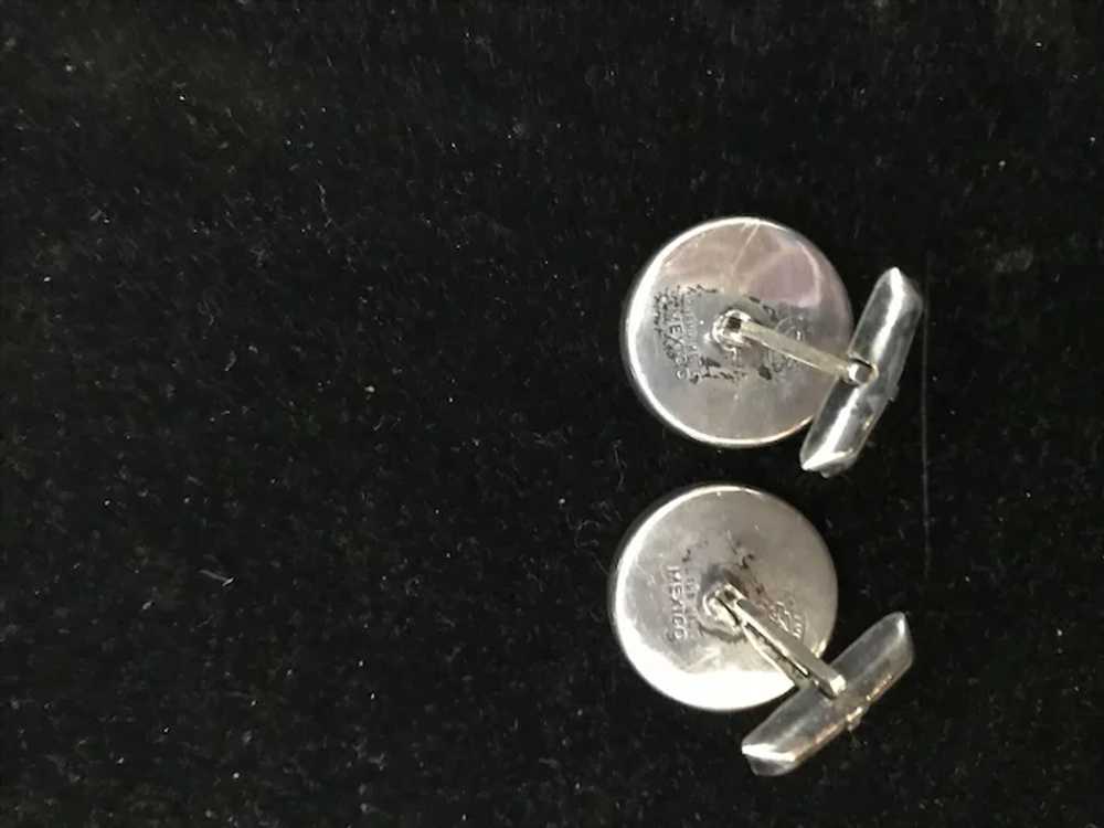 Rare Sterling Signed Mexican Vintage Cuff Links- … - image 2