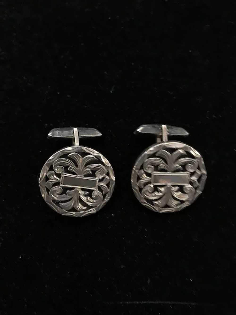 Rare Sterling Signed Mexican Vintage Cuff Links- … - image 4