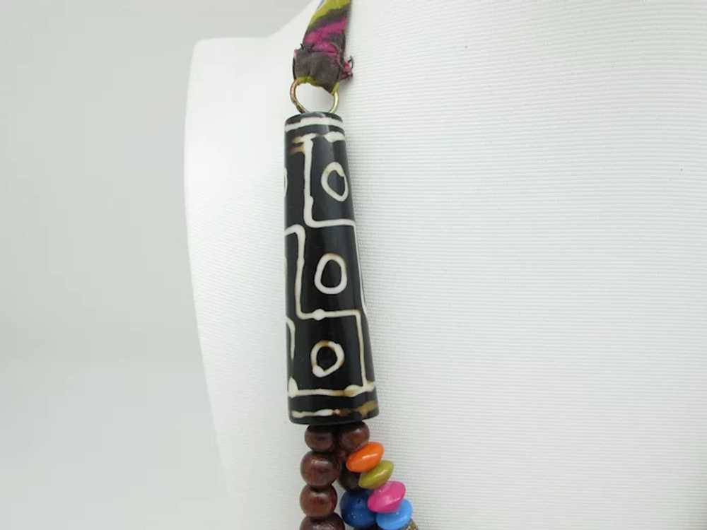 Multi Strand Multicolored Bead Necklace - image 4