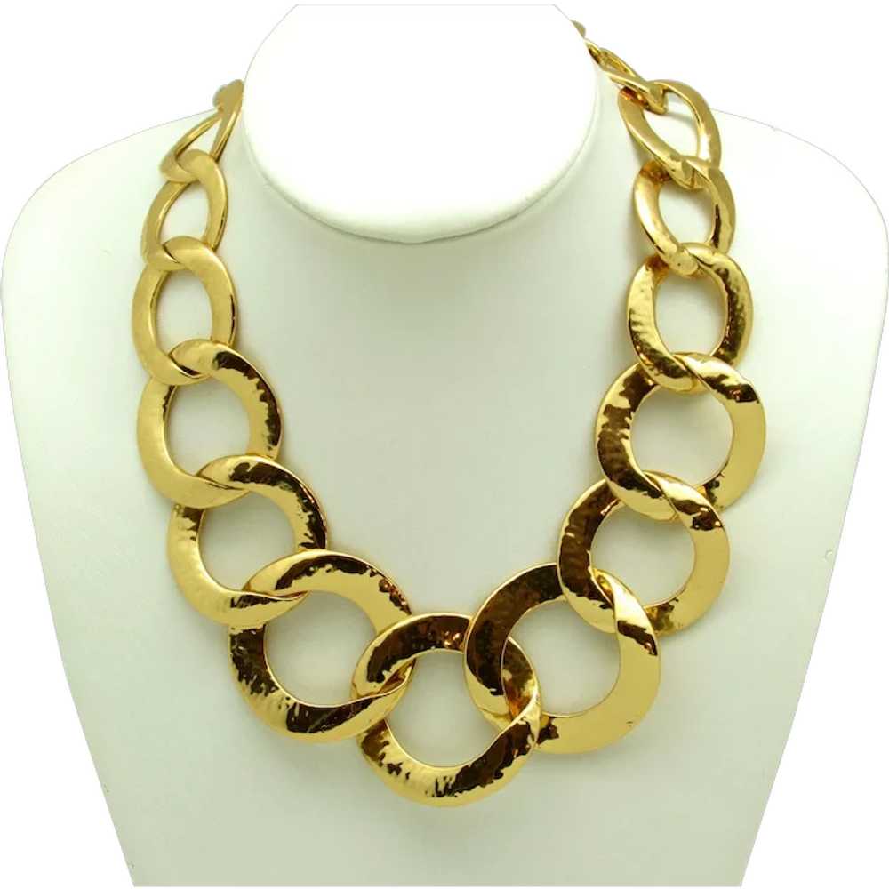 Nest Hammered Chain Link Necklace - image 1