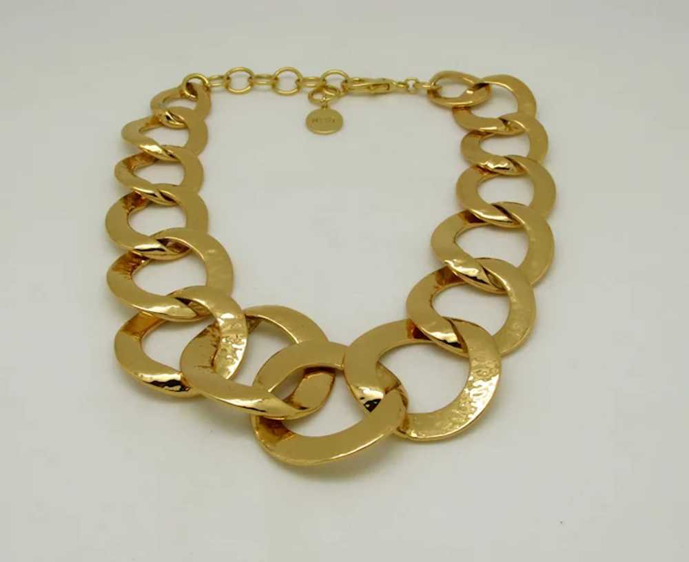 Nest Hammered Chain Link Necklace - image 5