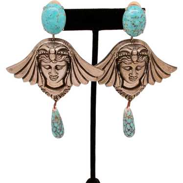 Egyptian Style Imitation Turquoise Earrings