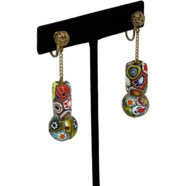 Millefiori Pendulum Earrings - image 1