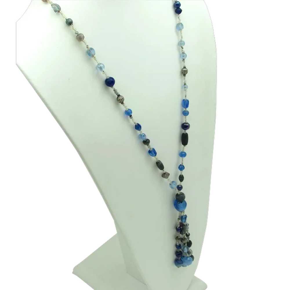 Art Deco Style Bead Necklace with Tassel - image 1