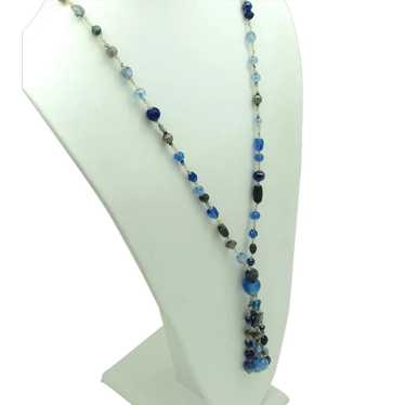 Art Deco Style Bead Necklace with Tassel - image 1