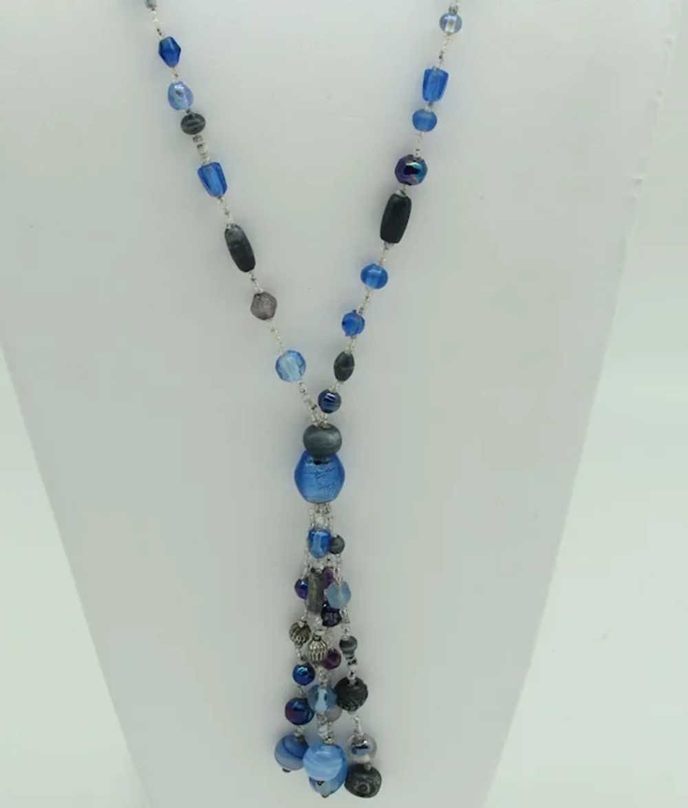 Art Deco Style Bead Necklace with Tassel - image 2