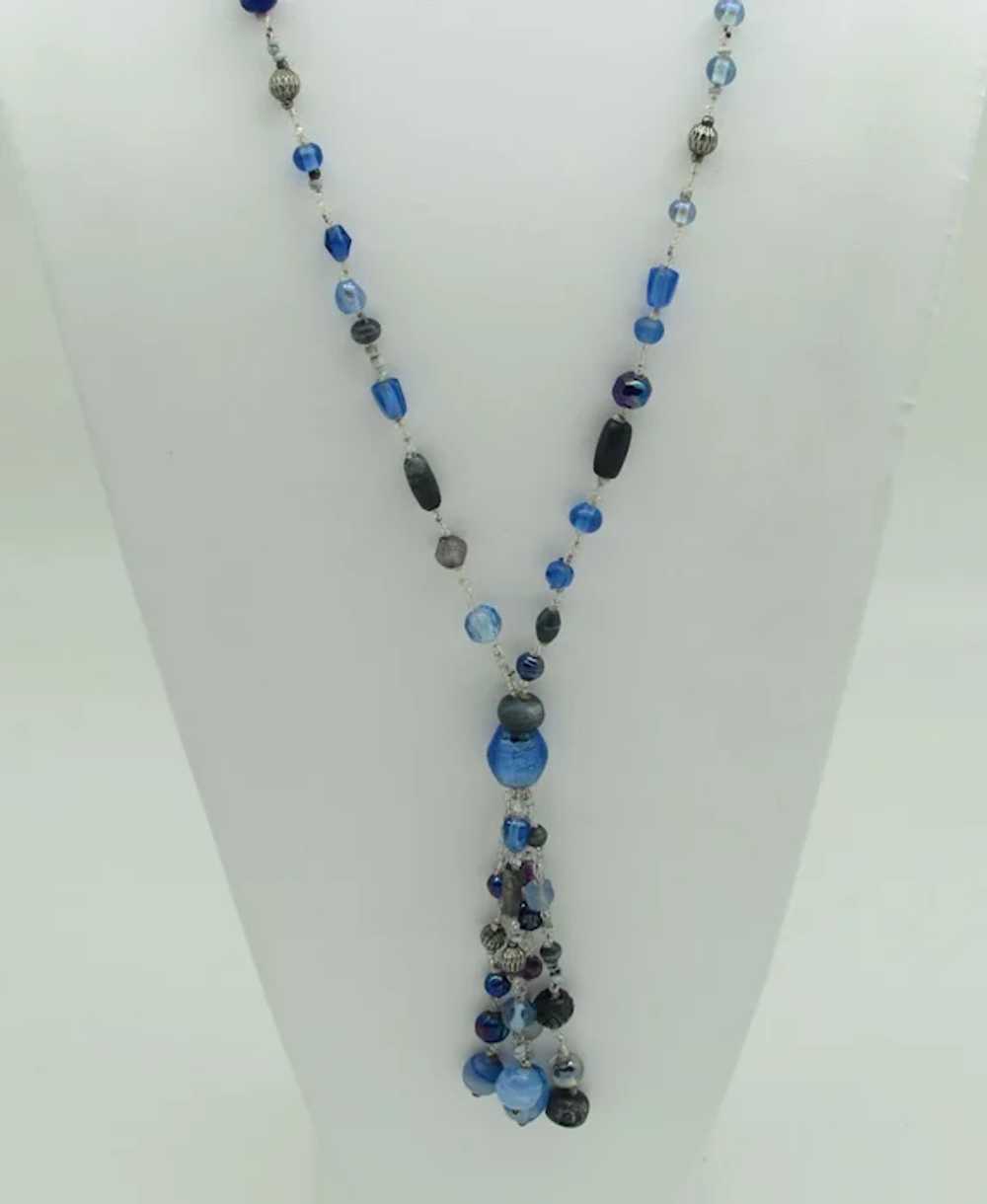 Art Deco Style Bead Necklace with Tassel - image 3