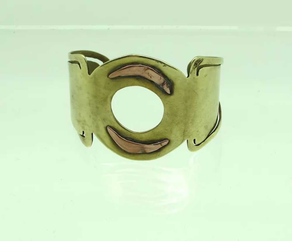 Brutalist Copper and Brass Cuff - image 8