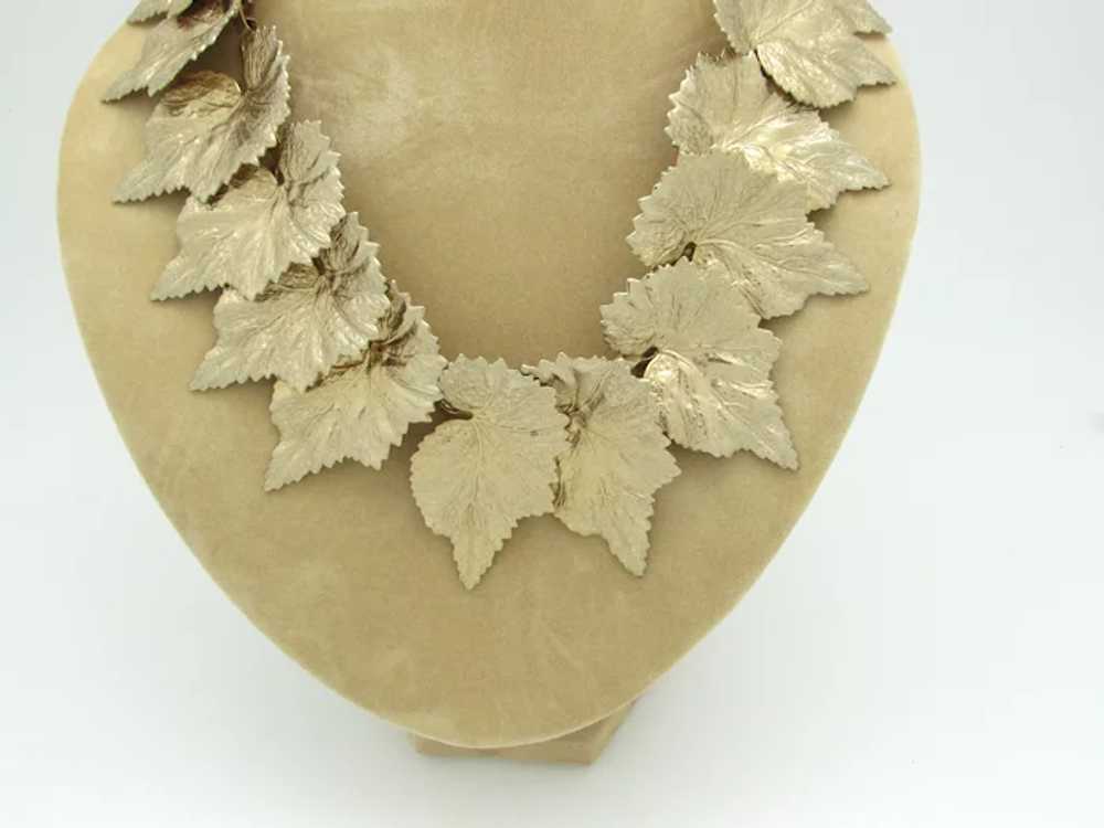 Goldstone Articulated Leaf Collar Necklace - image 4