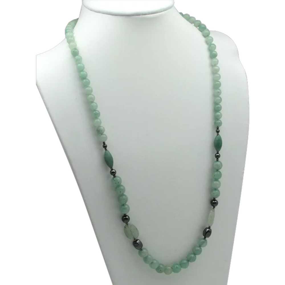 Nephrite, Jade and Hematite Bead Necklace - image 1