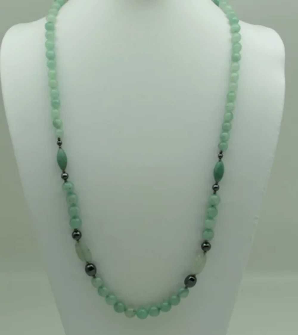 Nephrite, Jade and Hematite Bead Necklace - image 2