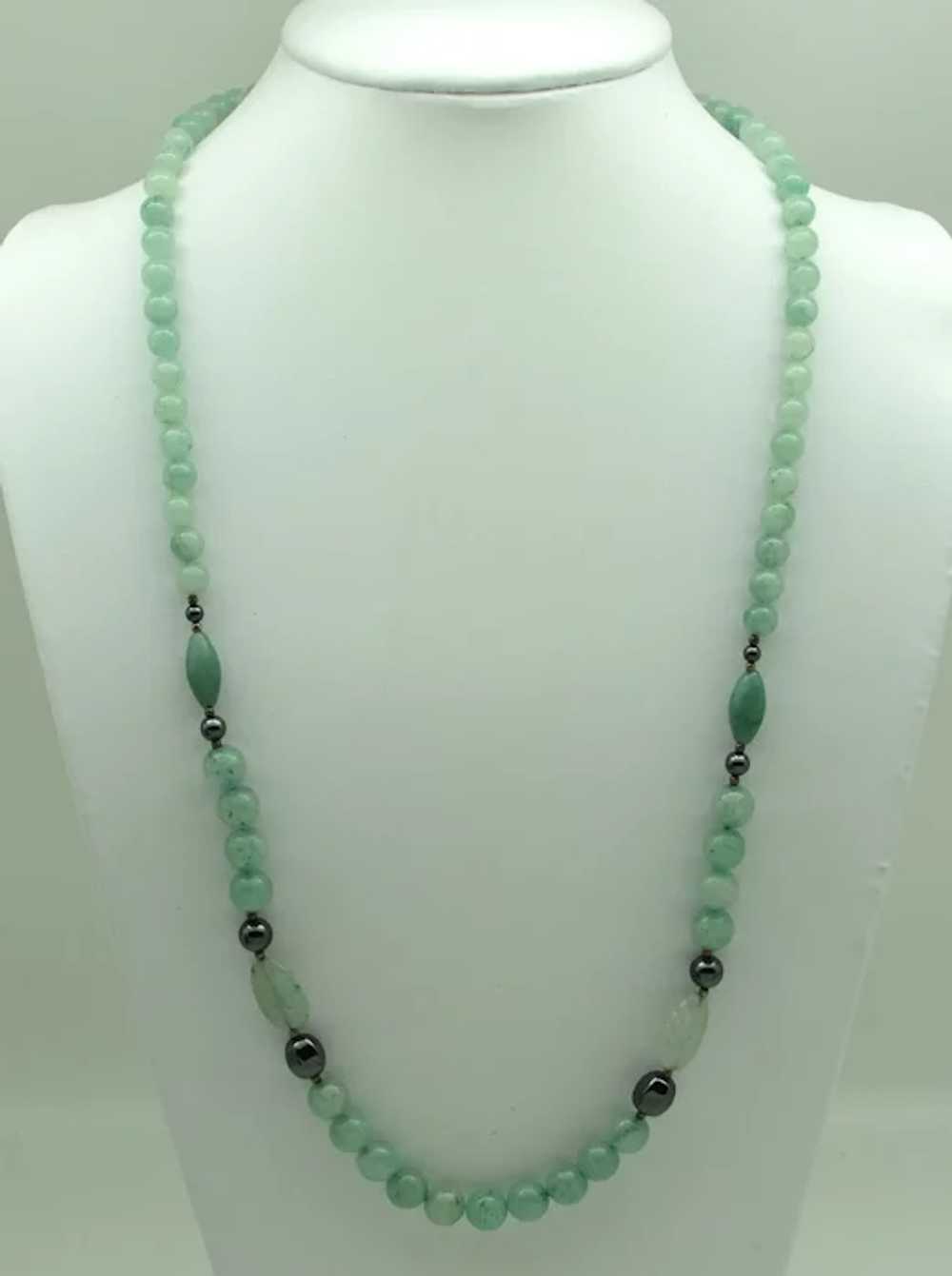 Nephrite, Jade and Hematite Bead Necklace - image 3