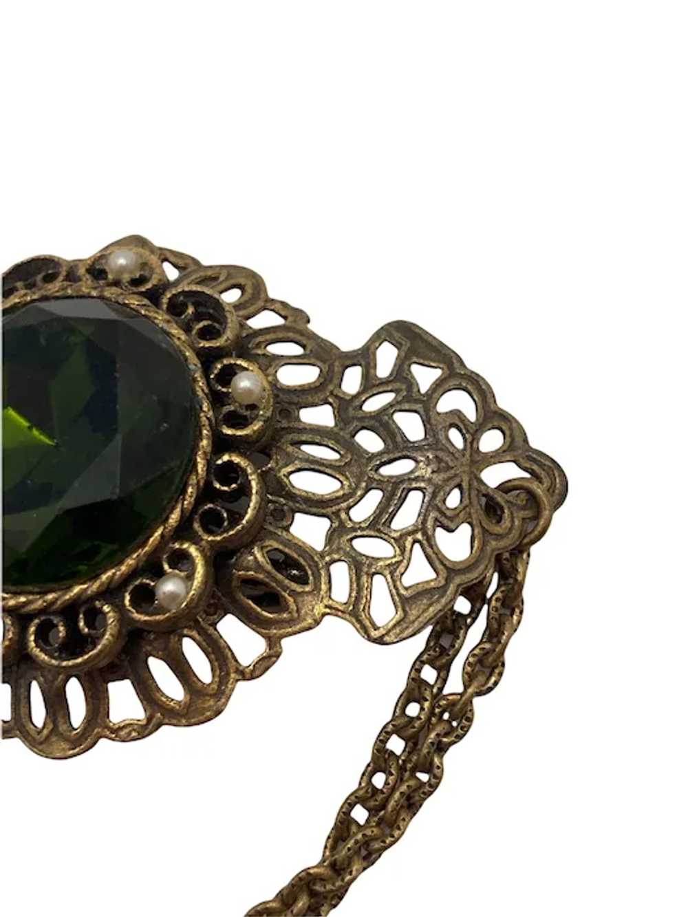 Vintage Edwardian Style Rhinestone Swag Brooch - image 9