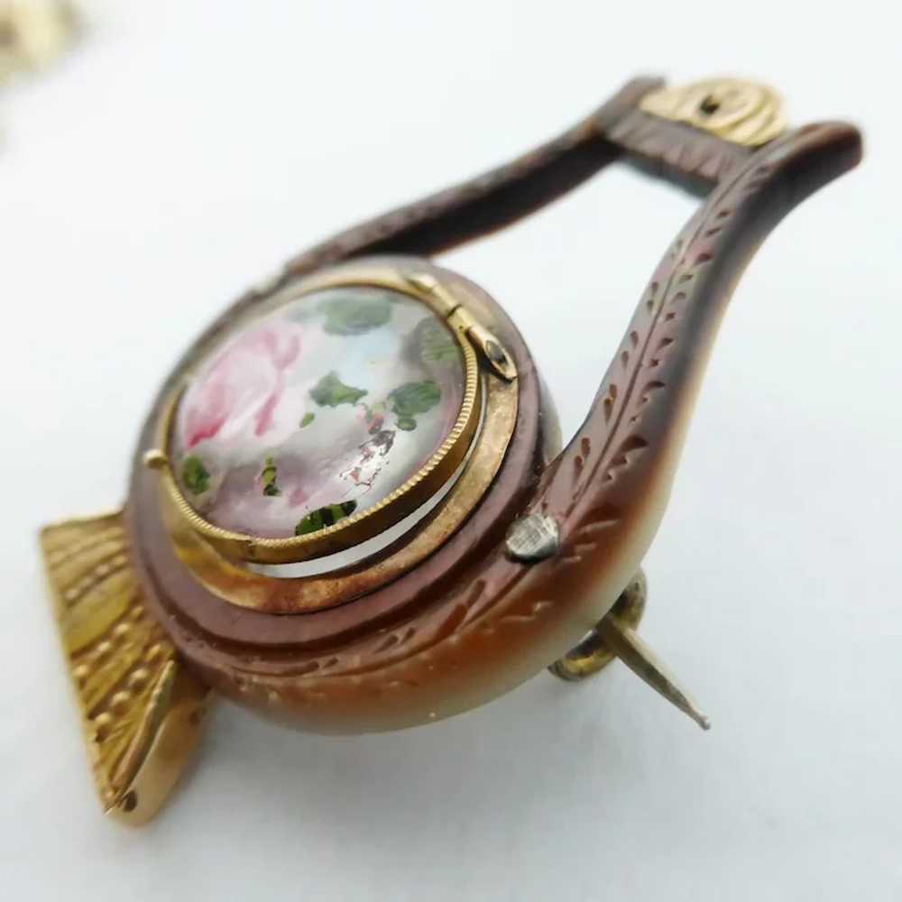Antique Victorian 18ct Gold & Mother of Pearl Mou… - image 2