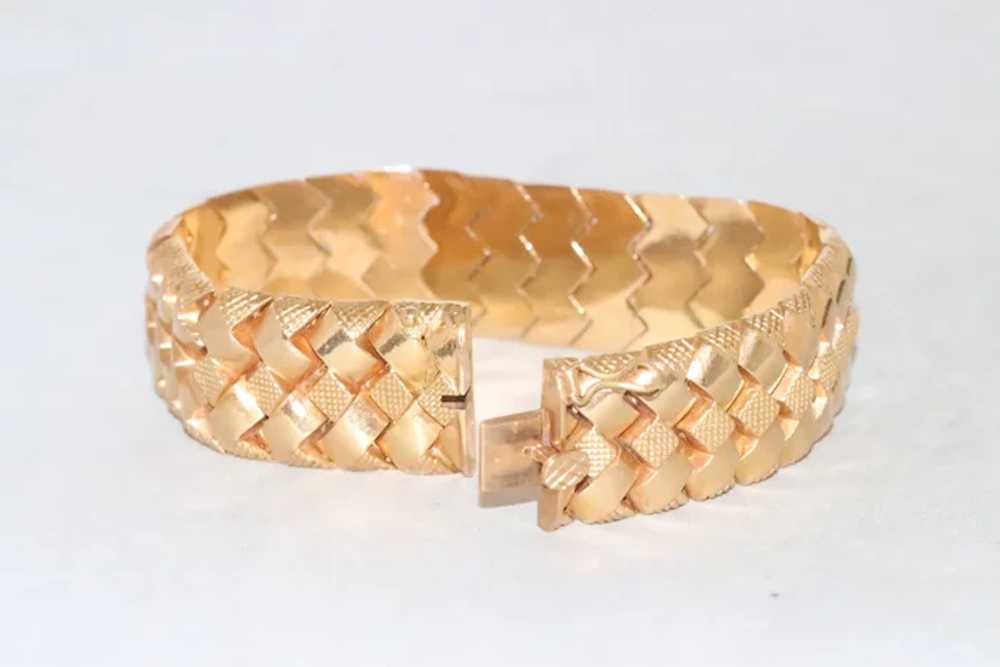 Vintage 18 KT Yellow Gold Braided Designed Bracel… - image 3