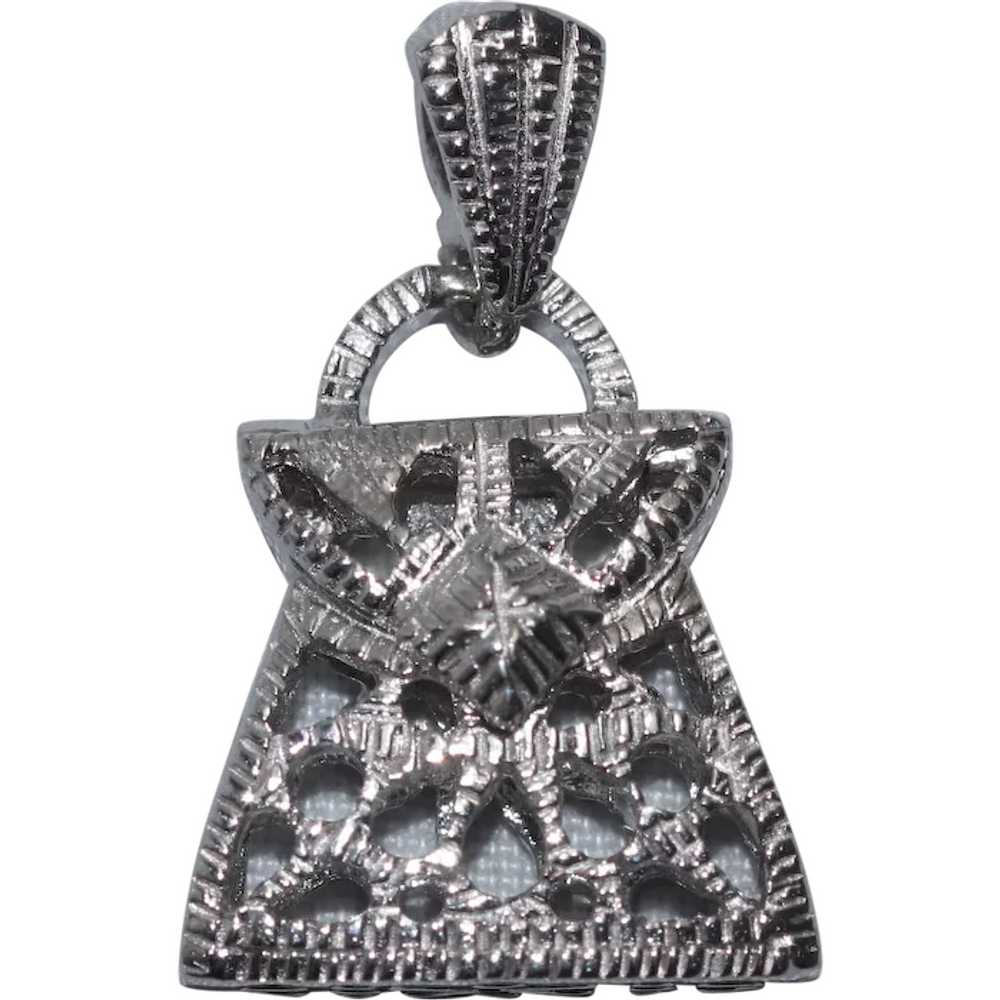 14KT White Gold Purse Charm - image 1