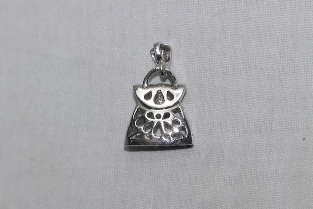 14KT White Gold Purse Charm - image 4