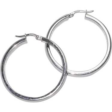 14KT White Gold Hoop Earrings