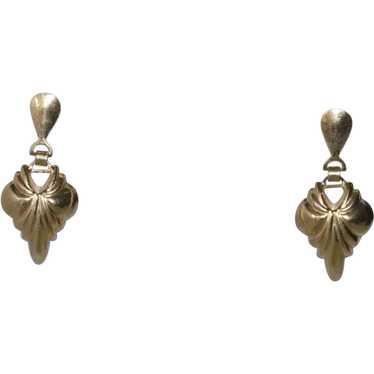 18K Yellow Gold Polished Winged Earrings