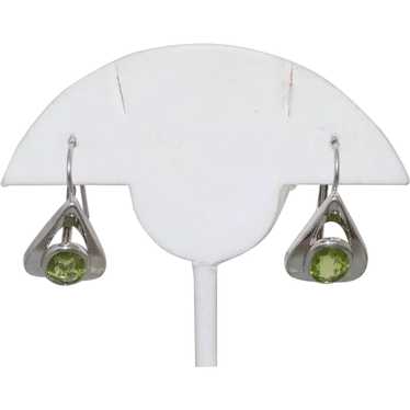 14KT White Gold Peridot Earrings