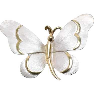 Vintage Costume White Butterfly Brooch