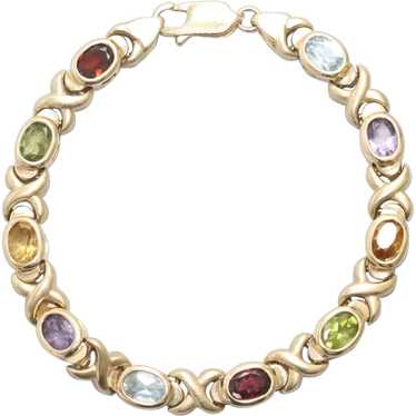 14 KT Gold Multi-Gemstones Bracelet