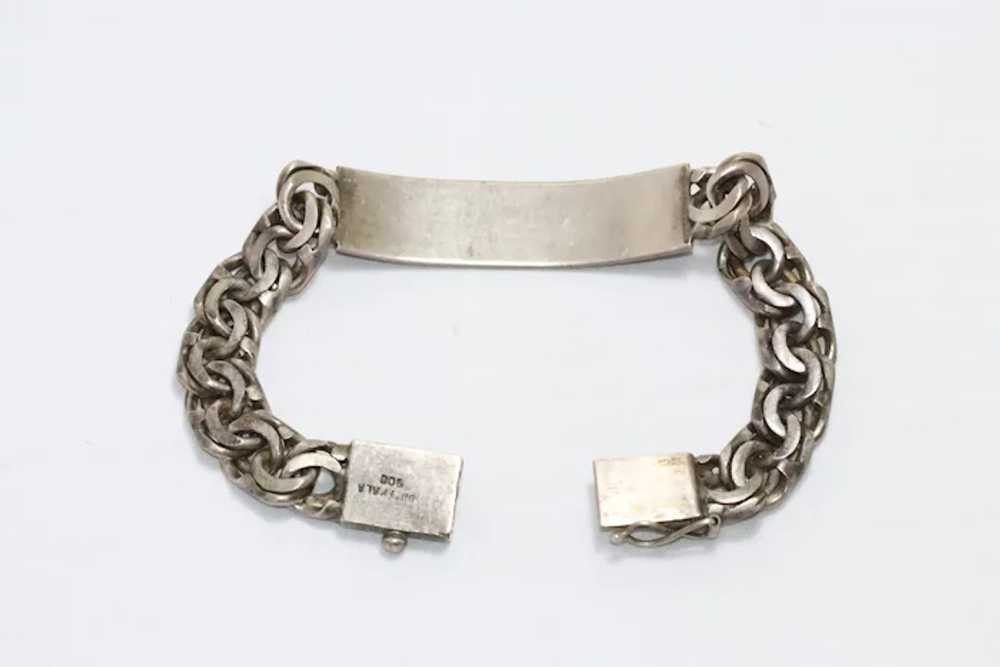 Sterling Silver Fancy Cuban Link Angel Bracelet - image 5